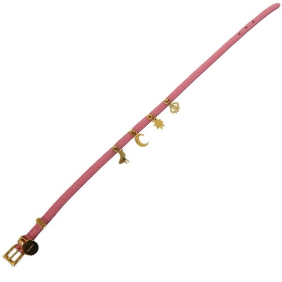 Prada 2-Strand Bird, Moon, Star, and Eye Leather Pink Bracelet 1626PRADA - Picture 3 of 9